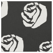 Tissu Roses blancs sur l'arrière - plan noir (Fermer)