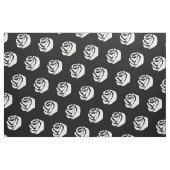 Tissu Roses blancs sur l'arrière - plan noir (Fat Quarter)