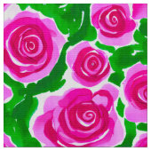 Tissu Roses d'aquarelle rose Fuchsia (Fermer)