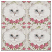 Tissu Roses de Chat Persan (Fermer)