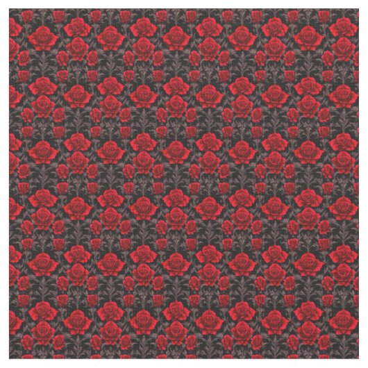 Tissu Roses de goth rouge et noir (Fermer)