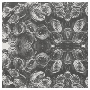 Tissu Roses gris, photo florale grise
