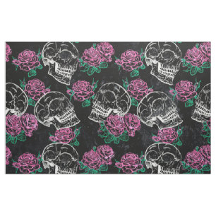 Tissu Roses Ombre crâne sucre Funky Pastel Grunge Glam
