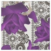 Tissu Roses rétro, violet (Fermer)