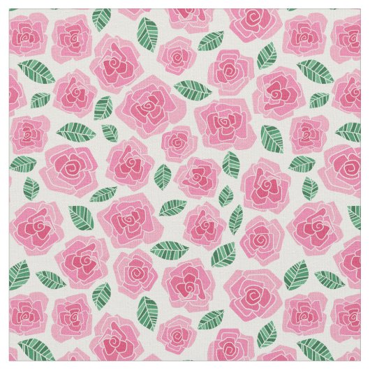 Tissu Roses roses (Fermer)
