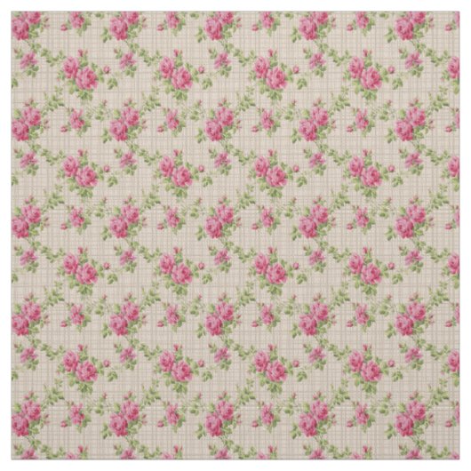 Tissu Roses roses peintes à la main (Échantillon)
