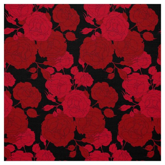 Tissu roses rouges, (Échantillon)