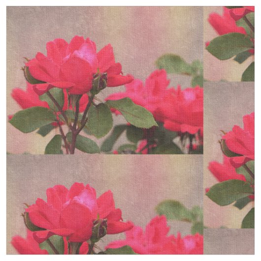 Tissu Roses rouges (Fermer)