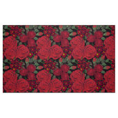 Tissu Roses rouges d'aquarelle sur le noir, (Fat Quarter)