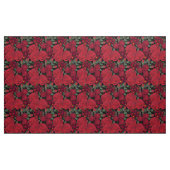 Tissu Roses rouges d'aquarelle sur le noir, (Yard)