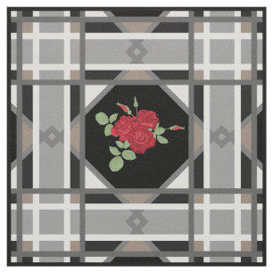 Tissu Roses rouges, rétro