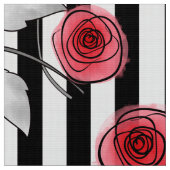 Tissu Roses rouges, roses d'aquarelle (Fermer)