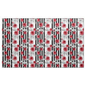 Tissu Roses rouges, roses d'aquarelle (Yard)