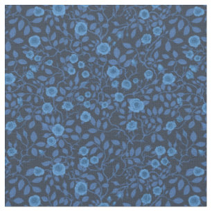 Tissu Roses sauvages en bleu