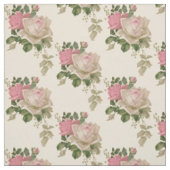 Tissu Roses vintages rose et crème (Échantillon)
