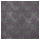 Tissu Roses violets et écriture sur le gris (Échantillon)