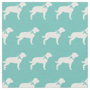 Tissu Rottweiler Chien Rottie Silhouette Animal Turquois