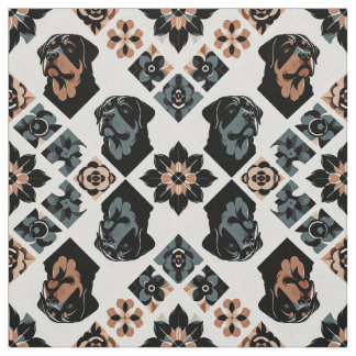 Tissu Rottweiler Floral Geometric Pattern