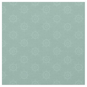 Tissu Roue de navire tonale sur turquoise gris clair