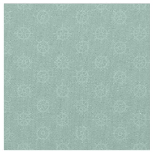 Tissu Roue de navire tonale sur turquoise gris clair (Fermer)
