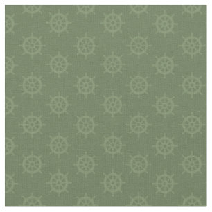 Tissu Roue de navire tonale sur vert Reseda