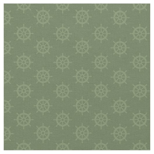 Tissu Roue de navire tonale sur vert Reseda (Fermer)