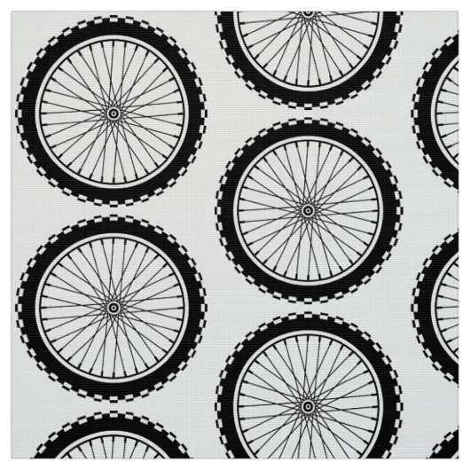 Tissu Roue de vélo de montagne - noir (Échantillon)