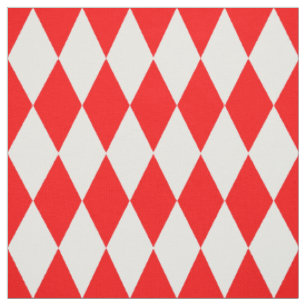Tissu Rouge blanc Arlequin Diamants Checkers Design