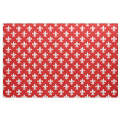 Tissu Rouge, Blanc Fleur De Lis Motif (Fat Quarter)