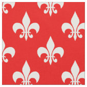 Tissu Rouge Blanc Fleur de lis Textile (Fermer)