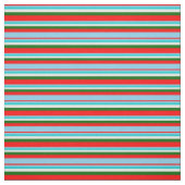 Tissu Rouge, bleu ciel, turquoise foncé, blanc et vert f (Échantillon)