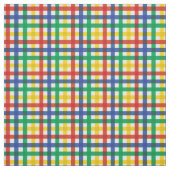 Tissu Rouge, Bleu, Vert et Jaune Plaid Arc-en-ciel (Échantillon)