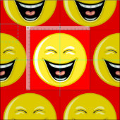 Tissu Rouge brillant avec rire (Carreau)