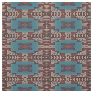 Tissu Rouge Brown Bleu Vert Éclectique Ethique