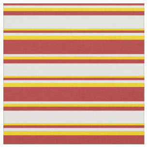 Tissu Rouge, Crème à la menthe et Motif jaune