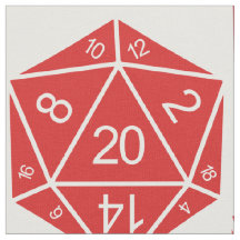 Tissu rouge D20 dés