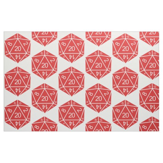Tissu rouge D20 dés (Fat Quarter)