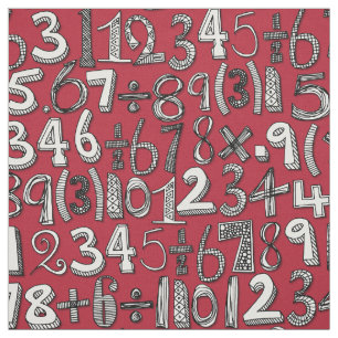 Tissu rouge de griffonnage de maths