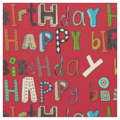 Tissu rouge de joyeux anniversaire (Fermer)