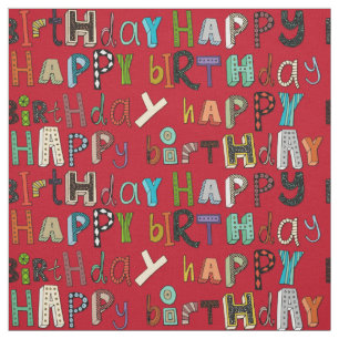Tissu rouge de joyeux anniversaire
