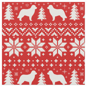 Tissu Rouge de motif de Noël de silhouettes de
