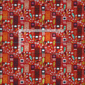 Tissu rouge de tiki (Carreau)