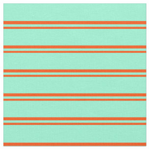 Tissu Rouge et Aquamarine coloré Liner/Motif rayé