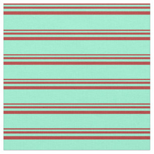 Tissu Rouge et Aquamarine coloré Liner/Motif rayé
