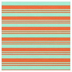Tissu Rouge et Aquamarine coloré Liner/Motif rayé