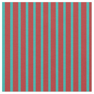 Tissu Rouge et Mer Lumière Motif vert de Stripes