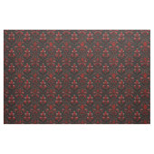 Tissu Rouge et noir Damask Faux Embossés (Fat Quarter)