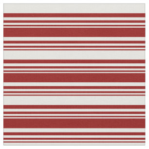Tissu Rouge foncé et blanc Motif de rayures