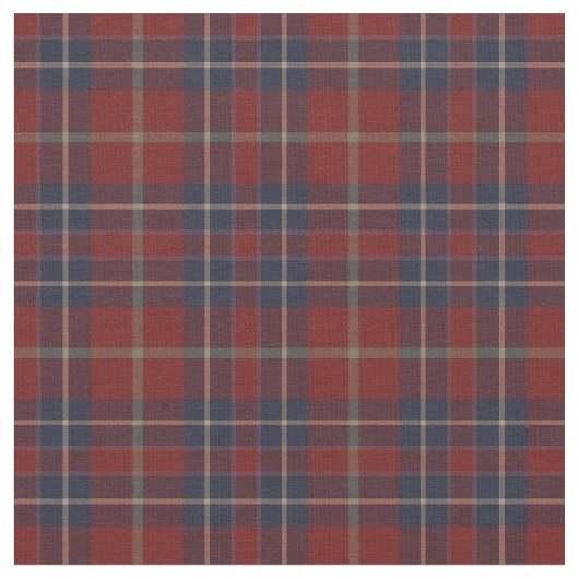Tissu Rouge foncé et bleu marine Rustique Plaid (Fermer)