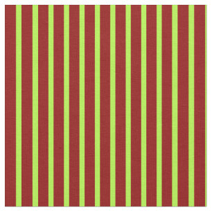 Tissu Rouge foncé et vert clair Motif de rayures de coul